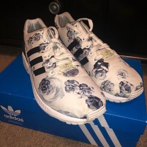 Floral Adidas Torsion ZX Flux Shoes